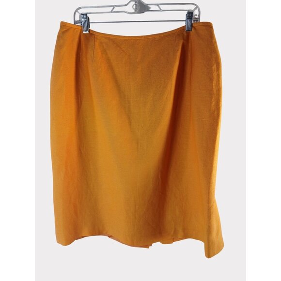 Kasper Dresses & Skirts - Kasper Womens Orange Pencil Skirt Size 18 Linen Blend Lining Back Zip